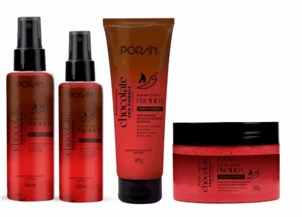Kit Banho Premium Sensual Chocolate Com Pimenta Pele Porán
